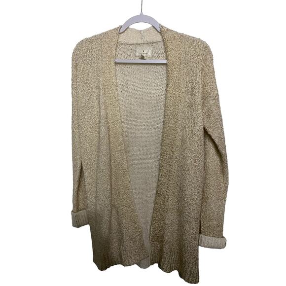 RUBY MOON Open Cardigan Knit Medium Nuetral Cream Tan - Picture 2 of 5